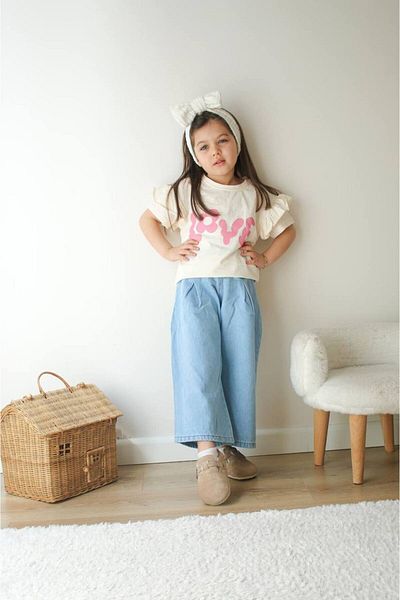 Pıtırcık Female Child Trousers T-Shirt Style Summer Combi