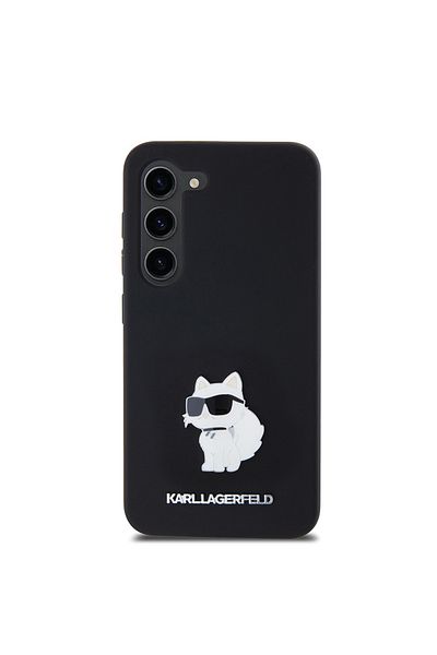 Karl Lagerfeld Case for Samsung Galaxy S23 - Karl Lagerfeld Silicone (KLHCS23SSMHCNPK) - Choupette Metal Pin