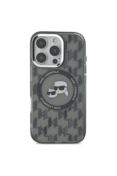 Karl Lagerfeld Θήκη iPhone 16 Pro Max - Karl Lagerfeld IML MagSafe (KLHMP16XHMCKMHK) - Monogram Karl&Choupette Head