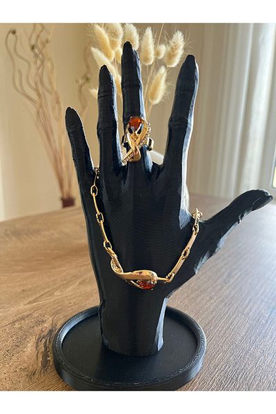 Büyük Hanım Modern Style Red Beads Elegant 4-Piece Jewelry Set