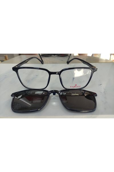 Target Tk321 C5353 53Ekt Men's Polarized Clip-On Blue Light Protection Screen Glasses (Bright Dark Blue)