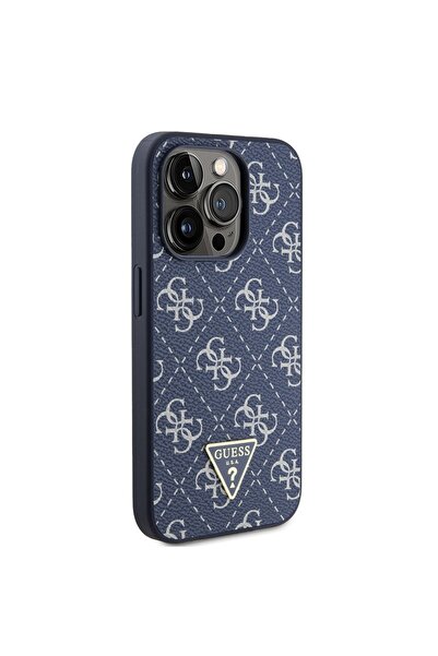 Guess Θήκη για iPhone 15 Pro - Guess Hardcase 4G Τρίγωνο Μεταλλικό Λογότυπο (GUHCP15LPG4GPB) - Μπλε