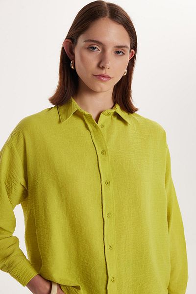 Tudors Women's Slim Fit Slim Fit Long Sleeve Classic Collar Green Shirt