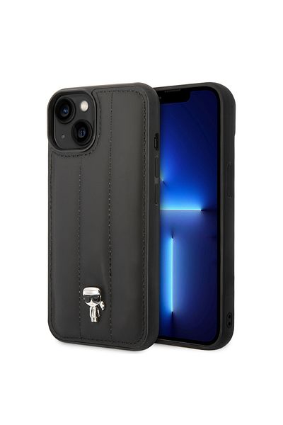 Karl Lagerfeld Husă pentru iPhone 14 Plus - Karl Lagerfeld Hardcase Leather Puffy (KLHCP14MPSQPK) - Ikonik Pin
