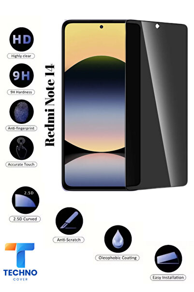 tcover Redmi Note 14 Uyumlu Tam Kapatan Hayalet Ekran Koruyucu 6D Temperli Cam