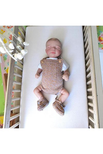 The Cloudish Shop Baby Hand Knitted Romper Booties Set 0-3 Months Photo Shoot Lilac Orange