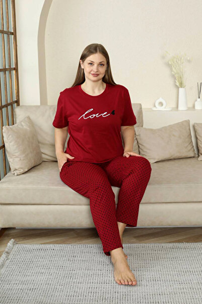 nisaNCa 100% Cotton Plus Size Short Sleeve Women's Pajamas Set