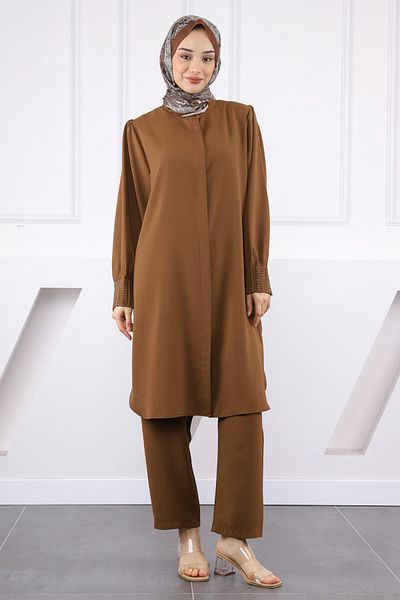 İmajButik Κοστούμι παντελόνι με ριμπ χιτώνα με γιακά Judge
