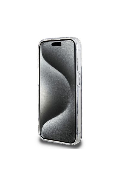 Guess Case for iPhone 15 Pro - Guess IML GCube MagSafe (GUHMP15LHGCUSTGK) - Black