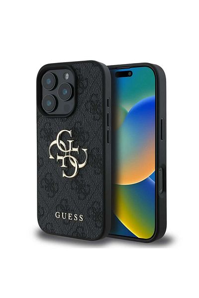 Guess Husă pentru iPhone 16 Pro - Guess Hardcase 4G cu logo mare (GUHCP16L4GMGGR) - Negru
