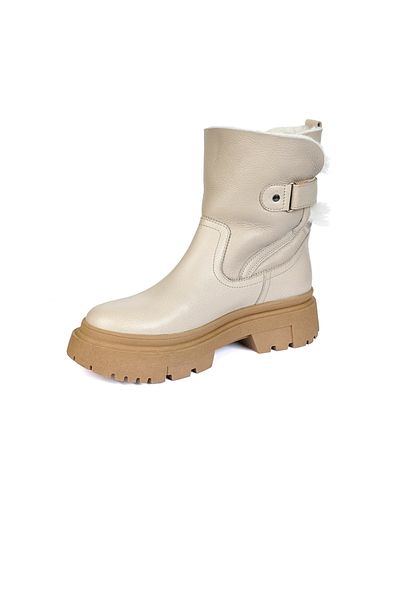 Greyder Women's White Genuine Leather Military Boots 3K2Tb72173