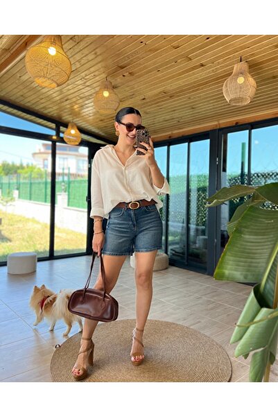 unique rain Kadın Şehir Stili Kot Şort