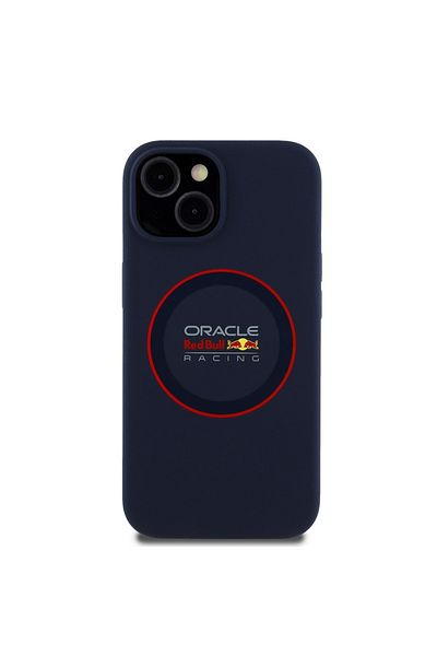Red Bull Racing Carcasă pentru iPhone 14 - Red Bull Racing Silicone Red Ring MagSafe (RBHMP14S24SIILVR) - Bleumarin