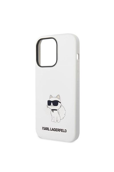 Karl Lagerfeld IPhone 14 Pro Case - Karl Lagerfeld Silicone (KLHCP14LSNCHBCH) - White Choupette