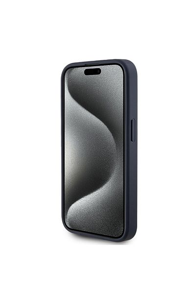Guess Husă pentru iPhone 15 Pro - Guess Hardcase 4G Triangle Metal Logo (GUHCP15LPG4GPB) - Albastră