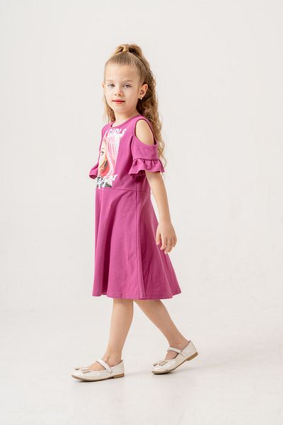 Gocoland Girl's Short Sleeve Lycra Combed Cotton Printed Dress