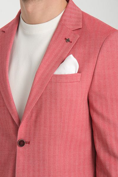 Frappoli Candela Men's Red Slim Fit Slim Fit Spring-Summer Sports Blazer Jacket