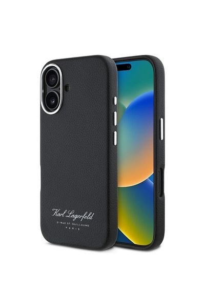 Karl Lagerfeld IPhone 16 case - Karl Lagerfeld Hardcase Leather Hotel (KLHCP16SPGWCMKHK) - RSG
