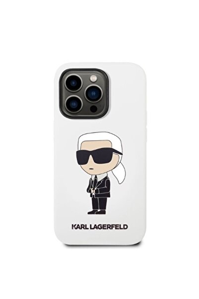 Karl Lagerfeld Carcasă pentru iPhone 14 Pro - Karl Lagerfeld Silicon (KLHCP14LSNIKBCH) - Alb Ikonik