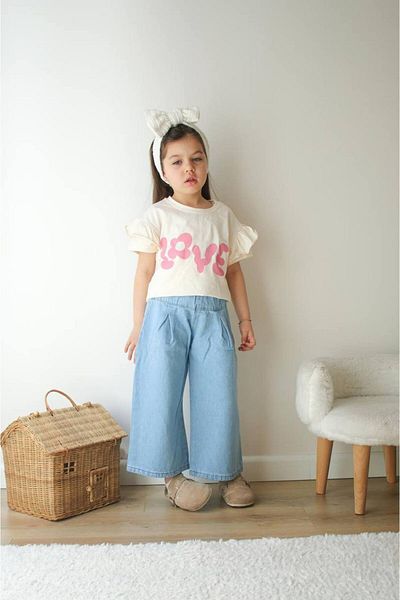Pıtırcık Female Child Trousers T-Shirt Style Summer Combi