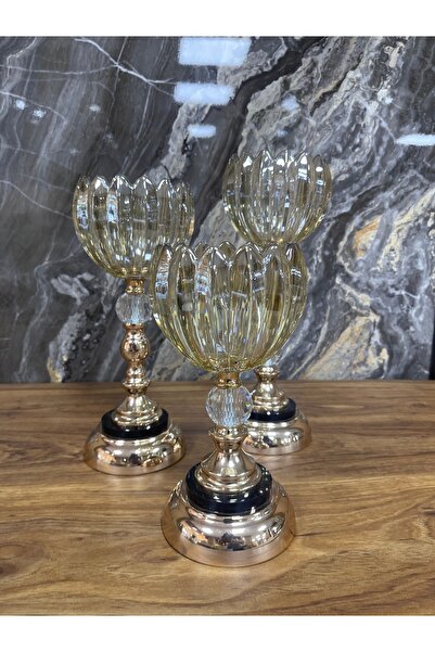 ALTUBE Üçlü lale Görünümlü şamdan