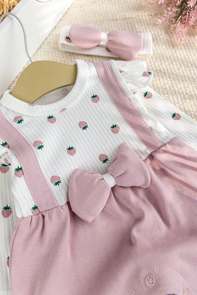 Babymod Cotton Bow Bandana Baby Girl Jumpsuit