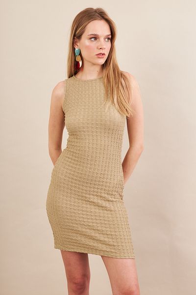 Cool & Sexy Women's Khaki Rustic Mini Dress Flu7310