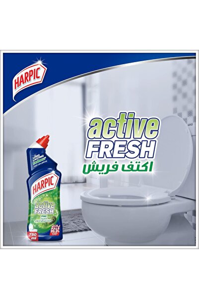 Harpic Active Fresh Pine Toilet Cleaner, 750ml, 2+1 Free