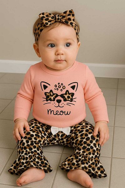 Amur Organic Baby Girl 2-Piece Romper Set Newborn Outfit 0-3-6-9 Months 2-Piece Cotton 2 Pieces