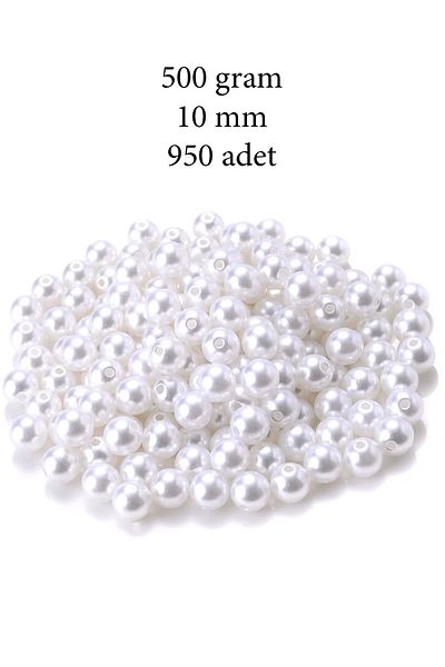 just cheap store 500Gram 10mm White Color Plastic Pearl Beads for Purse & Jewelry Making Bead (~950Pcs)
