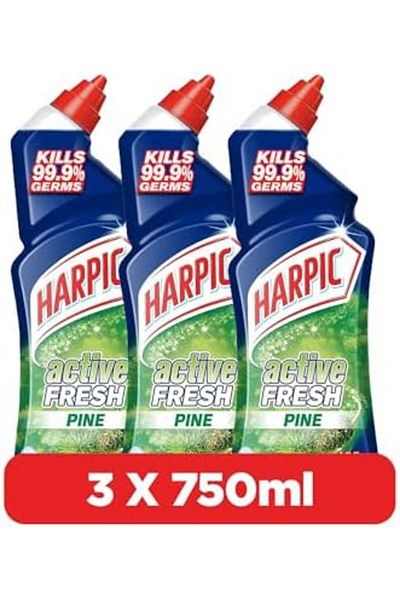 Harpic Pine Active Fresh Toilet Cleaner, 750 ml, 2+1 Free