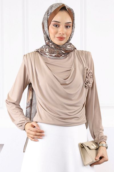 İmajButik Αξεσουάρ Sandy Μπλούζα με Ροζ Βιζόν