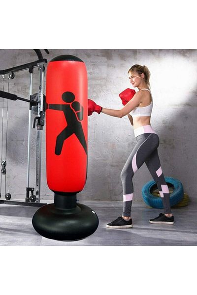 Hamnor Inflatable punching bag, red, 160 cm, Hamnor
