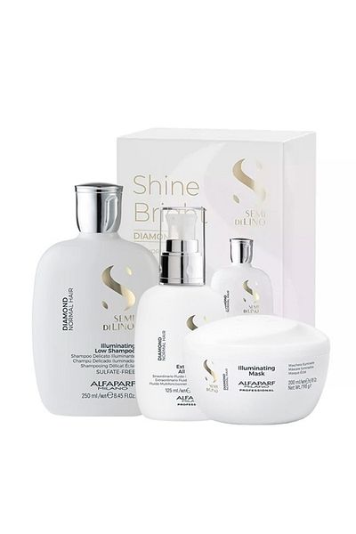 Alfaparf Milano Alfaparf Semi Di Lino Diamond Iluminating, Shampoo 250 ml + Mask 200 ml + Shine Fluid 125 ml