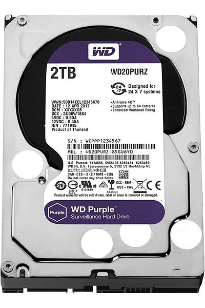WESTERN DIGITAL قرص صلب للمراقبة بنفسجي سعة 2 تيرابايت