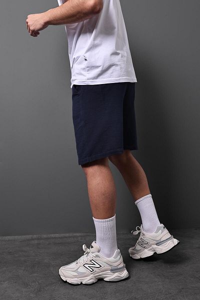 Slatra Ανδρικό σορτς Navy Blue Muslin Fabric Regular Fit