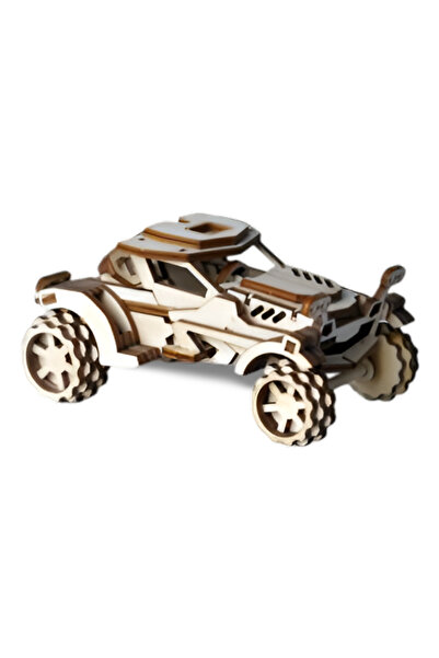 ALGWOOD Ahşap Off-Road Araba Maketi - 73 Parça 3D Puzzle - Mini Boy Hobi Puzzle Seti