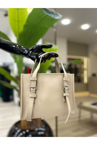 MELTEM TUĞAN Belt Detailed Bag Beige