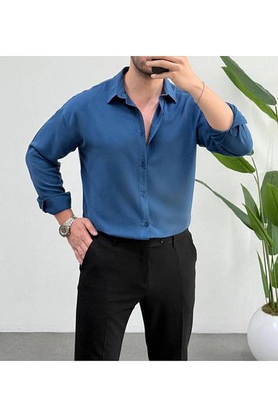 JACK CAPRİO Ανδρικό πουκάμισο Lyocell που μπορεί να ρυθμίσει τη θερμότητα του σώματος και μειώνει τον ιδρώτα Αντιβακτηριδιακό πουκάμισο νέας σεζόν