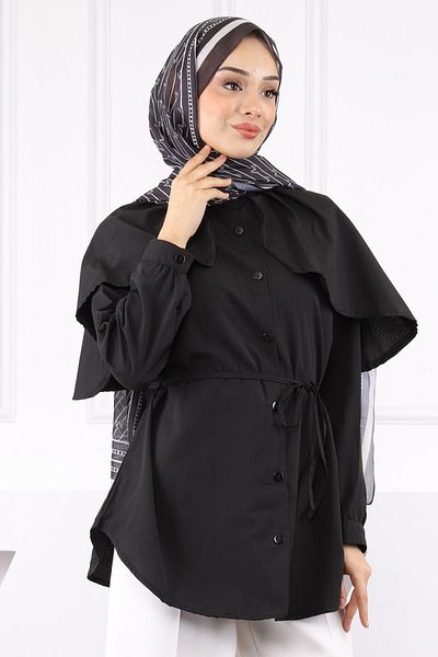 İmajButik Μαύρο πουκάμισο με γιακά