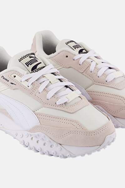 Puma Kids Boy Blktop Rider Lace Up Outdoor Shoes, Off White