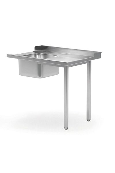 HENDI Pre-wash table with one tub on the left, for washing machine 1200x600x(H)850 mm, attachment on the side
