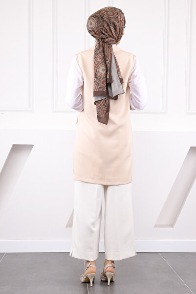 İmajButik Beige Double Chain Vest
