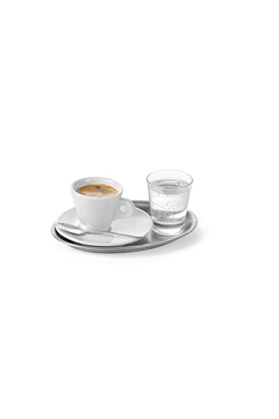 HENDI Tava servire cafea si aperitive, din inox, ovala, 28.5 x 22 cm, Hendi