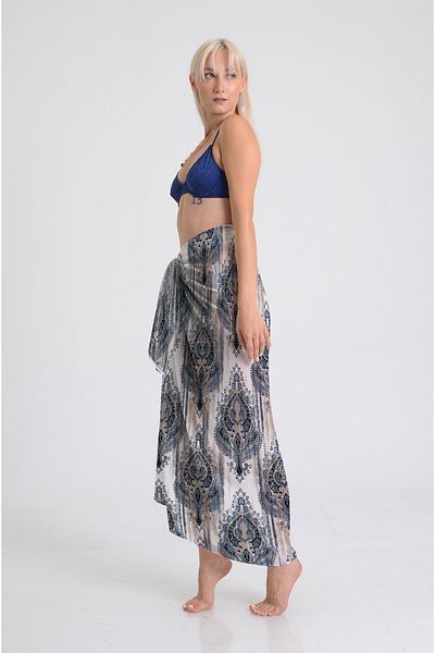 DESENİX Paisley Pattern Pareo - 100X145 cm - Silky Chiffon & Luxury Satin Fabric Option - Beach Dress