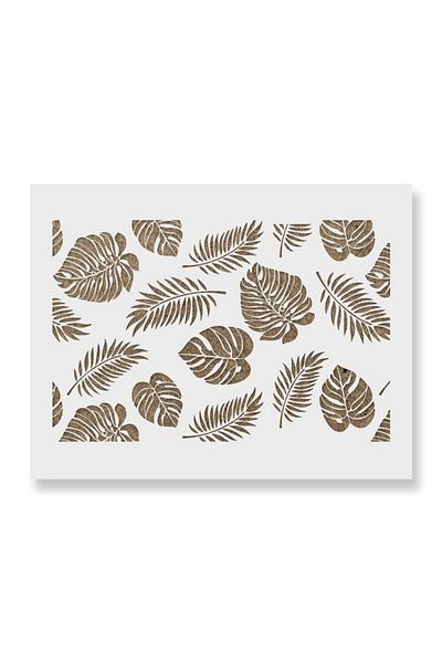 OEM Sablon Perete vopsire, tencuiala 900x600x0.7mm Monstera Leaves Refolosibil, model MXSP7082