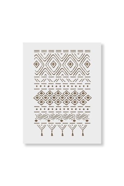 OEM Sablon Perete vopsire, tencuiala 900x600x0.7mm Tribal Rug Refolosibil, mo...