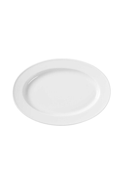 HENDI Platou servire oval, 34x24 cm, Hendi, portelan alb cu margini intarite,...