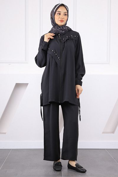 İmajButik Κοστούμι παντελόνι Modal Tunic Black Stone