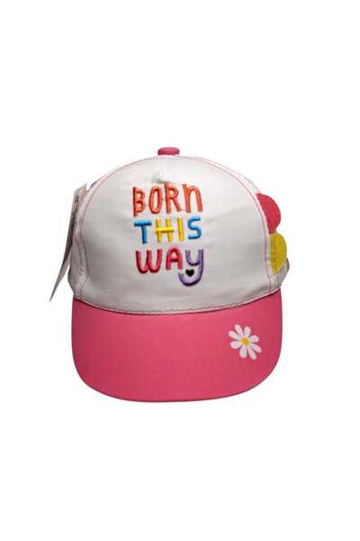 Kitti Spteks Kitti 0-18 Months Baby Girl White Color Print and Embroidery Figured Summer Cap Hat